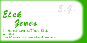 elek gemes business card